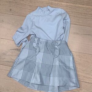 btween Blue Plaid Kids Matching Set